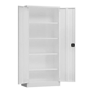 ClassiX Stahlschrank X-530337 signalweiß 4 Fachböden 80,0 x 38,0 x 180,0 cm, aufgebaut, 1 St.