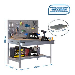 Simonrack Werkbank SIMONWORK BT2 BOX silber 1 Schublade 151,0 x 61,0 x 144,5 cm
