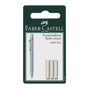FABER-CASTELL Radiergummis für Bleistifte weiß, 3 St.