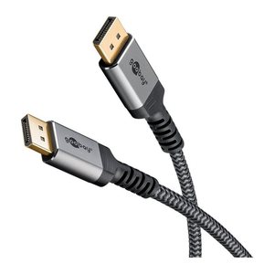 goobay DisplayPort 1.4 Kabel 3,0 m grau, schwarz, 1 St.