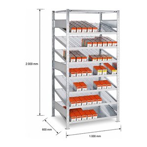 SCHULTE Schrägbodenregal 13630 silber 100,0 x 60,0 x 200,0 cm