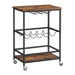 VASAGLE Servierwagen braun, schwarz 60,0 x 40,0 x 82,0 cm