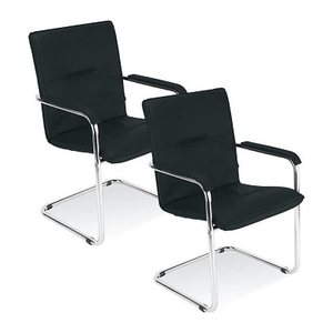 Nowy Styl Besucherstühle Rumba RUMBA CR SP01 schwarz Leder, 2 St.