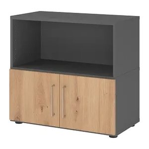 HAMMERBACHER Regalschrank FlexWall, VFW28T1KG/G/R/BS grafit, asteiche 80,0 x 40,0 x 74,6 cm, 1 St.