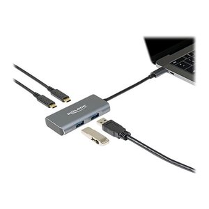 DELOCK HUB USB 3.2Gen2 Typ-C 2xTyp-A Bu 2xTyp-C Bu extern