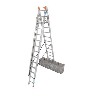 KRAUSE Vielzweckleiter MONTO Tribilo silber 3x 12 Sprossen, H: 355,0 cm