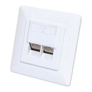 INTELLINET 2-Port Cat6 10G RJ45-Unterputzdose STP weiß