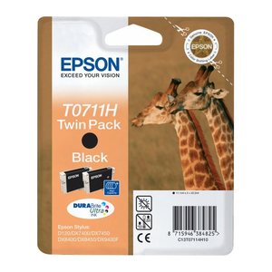 EPSON T0711H (Giraffe) schwarz Druckerpatronen, 2er-Set