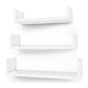 SONGMICS Wandregale-Set weiß 30,0/35,0/40,0 x 10,0 x 7,0/8,0/9,0 cm, 1 St.