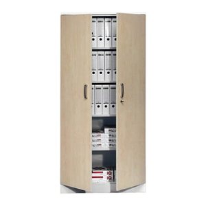 Gürkan Stahlschrank 100118 verkehrsweiß, ahorn 4 Fachböden 92,0 x 42,0 x 195,0 cm, aufgebaut, 1 St.