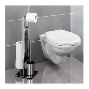 Maximex WC-Garnitur 3in1 silber/schwarz Metall, 1 St.