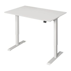 Kerkmann Move 1 elektrisch höhenverstellbarer Schreibtisch weiß rechteckig, T-Fuß-Gestell weiß 120,0 x 80,0 cm