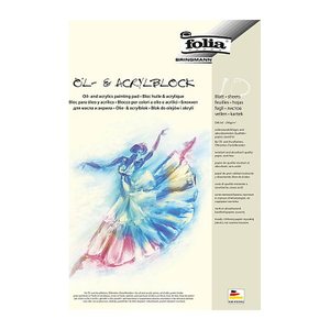 folia Zeichenblock für Öl- und Acrylfarben DIN A4 290 g/qm, 10 Blatt, 10 Blatt