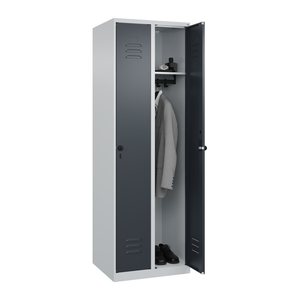 CP Spind Classic Plus anthrazitgrau, lichtgrau 080000-20 S10008, 2 Schließfächer 60,0 x 50,0 x 185,0 cm