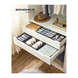 SONGMICS Ordnungsboxen grau 48,0 x 64,0 x 10,0 cm, 8 St.