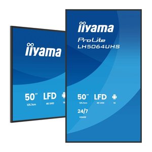 IIYAMA 125.7cm(49.5") LH5064UHS-B1AG 16:9 2xHDMI+1xUSB-C 4K (Speditionsversand)
