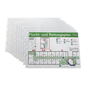 Lands Prospekthüllen DIN A3 quer transparent genarbt 0,08 mm, 10 St.