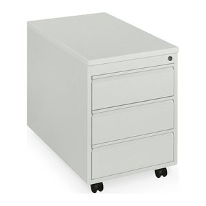 Rollcontainer aus Stahl inkl. Top (Korpus Signalweiß, 3 Schübe)
