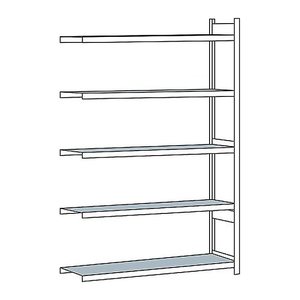 SCHULTE Anbau-Schwerlast-Weitspannregal WS 2000 15725 silber 200,0 x 60,0 x 300,0 cm