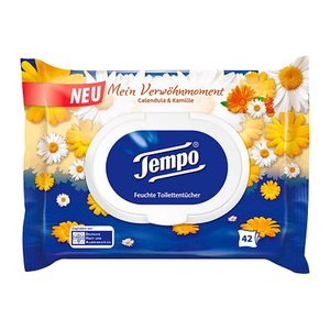 Tempo Feuchtes Toilettenpapier Mein Verwöhnmoment 1-lagig, 42 Tücher