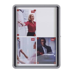 nobo Schaukasten silber 6x DIN A4 69,2 x 3,7 x 75,2 cm, 1 St.