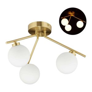 relaxdays GLOBI Deckenleuchte gold, weiß