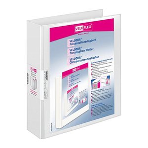 VELOFLEX VELODUR® Präsentationsringbücher 2-Ringe weiß 6,0 cm DIN A4, 10 St.