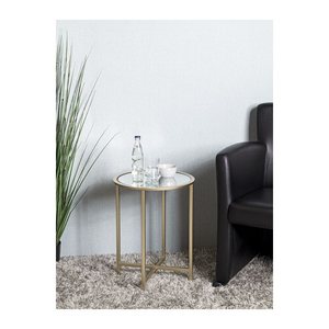 HAKU Möbel Beistelltisch rund Spiegel gold 39,0 x 39,0 x 53,0 cm, 1 St.