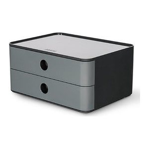 HAN Schubladenbox Smart Box ALLISON  granite grey 1120-19D, DIN A5 mit 2 Schubladen, 1 St.