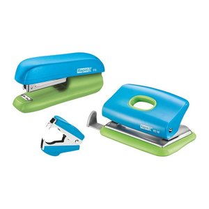 Rapid Locher und Heftgeräte Set Mini blau/grün