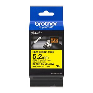 brother Schrumpfschlauch HSe-211E HSE211E, 5,2 mm, schwarz auf weiß, 1 St.