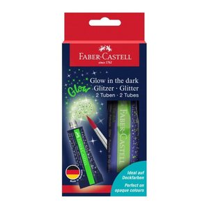 FABER-CASTELL Glow in the dark Gel Glitzer farbsortiert 2 x 12,0 g, 2 St.