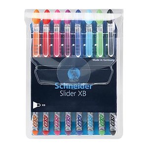 Schneider Kugelschreiber Slider Basic farbsortiert, Schreibfarbe: farbsortiert, 8 St.