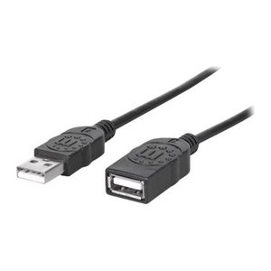 MANHATTAN USB Kabel A -> A St/Bu 1.80m schwarz Verl.