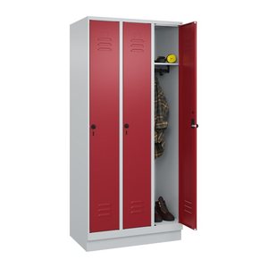 CP Spind Classic PLUS lichtgrau, rubinrot 080020-30 S10001, 3 Schließfächer 90,0 x 50,0 x 195,0 cm