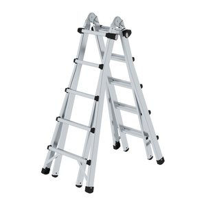 MUNK Gelenkleiter 32017 silber 4x 5 Sprossen, H: 530,0 cm