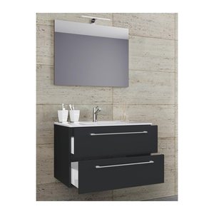 VCM my bath Badmöbel-Set 3-teilig Badinos 914328 schwarz 80,0 x 46,0 x 50,0 cm