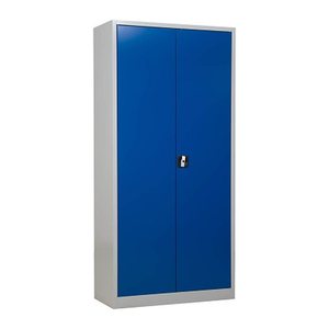 Gürkan Stahlschrank 100162 lichtgrau, enzianblau 4 Fachböden 92,0 x 42,0 x 195,0 cm, aufgebaut, 1 St.