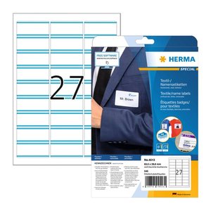 HERMA Namensetiketten 4513 weiß 63,5 x 29,6 mm, 20 Blatt