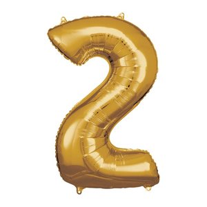 amscan® Folienballon Zahl 2 gold, 1 St.
