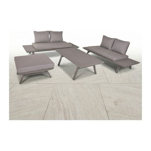 Garden Pleasure Loungegruppe CELIA taupe, grau Metall, 11-teilig