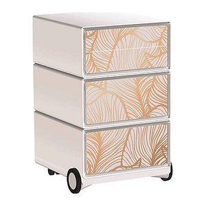 PAPERFLOW easyBox Classic Chic Rollcontainer weiß, bunt 61431 4 Auszüge 39,0 x 43,6 x 64,2 cm