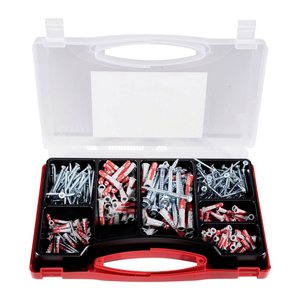 fischer Meister-Box Wohnraum 577158 Dübel- und Schrauben-Sortiment, 210-teilig