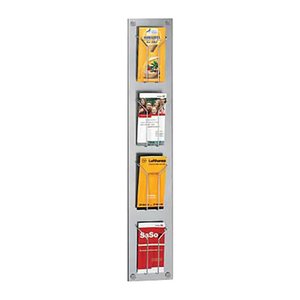 Kerkmann Wandprospekthalter alu 1/3 DIN A4 4 Fächern 18,0 x 6,5 x 102,0 cm, 1 St.