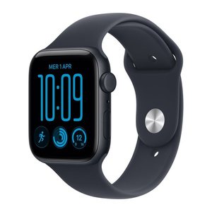 Apple Watch SE3 44 mm Aluminium schwarz (GPS + Cellular) Sportarmband S/M  blau