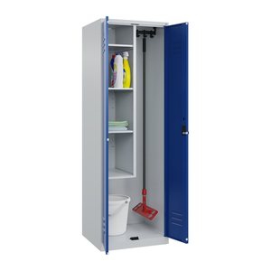 CP Putzmittelschrank Classic Plus 080100-00 S10003 enzianblau, lichtgrau 4 Fachböden 60,0 x 50,0 x 185,0 cm, aufgebaut, 1 St.