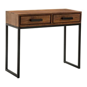 WOHNLING Konsolentisch rechteckig Massivholz sheesham 90,0 x 35,5 x 76,5 cm, 1 St.