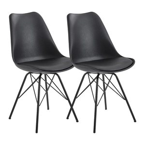 WOHNLING Esszimmerstühle WL6.183 schwarz Kunstleder, 2 St.