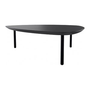 fm TRESTA Beistelltisch dreieckig abgerundet MDF-Platte schwarz 98,0 x 91,0 x 31,0 cm, 1 St.