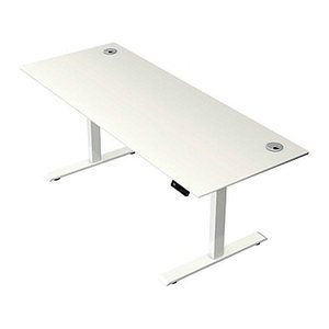 Kerkmann Move 2 Plus elektrisch höhenverstellbarer Schreibtisch weiß rechteckig, T-Fuß-Gestell weiß 200,0 x 80,0 cm